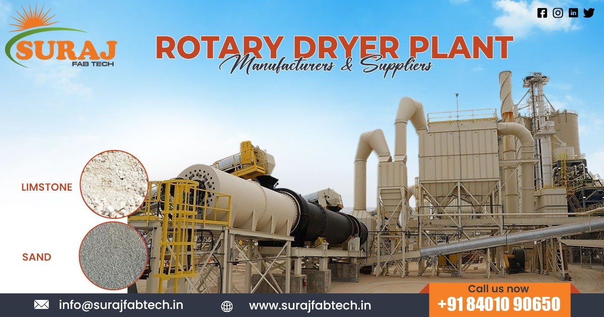 Rotary Dryer Plant by Suraj Fab Tech in Bihar for efficient drying of materials.