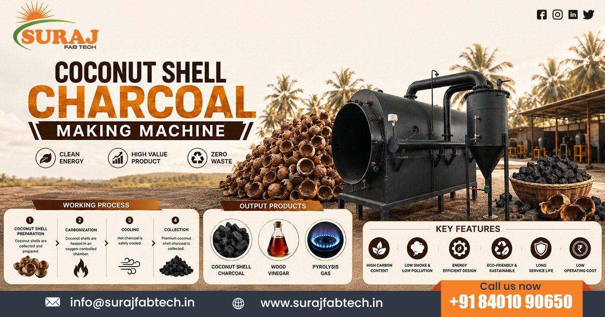 Coconut Shell Charcoal Making Machine in Mumbai